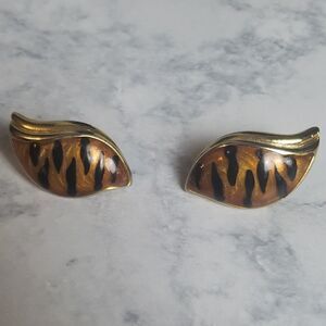 Vintage Cheetah Print Earrings